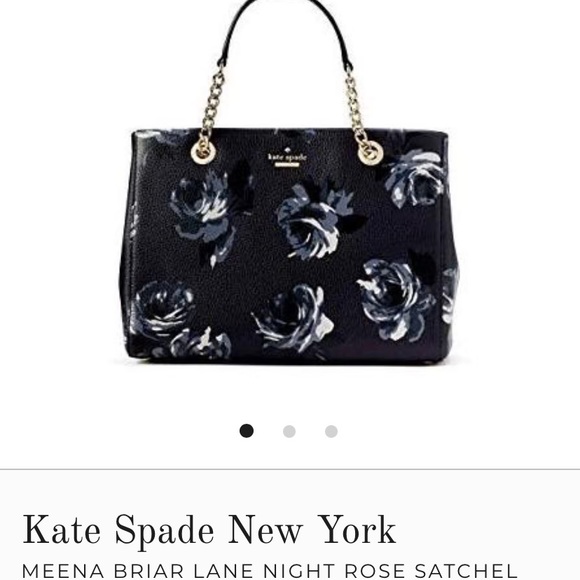 Kate Spade New York Meena Briar Night Rose Satchel Handbag GUC Navy Multi Color - Picture 2 of 15